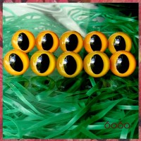 5 PAIRS 15mm Mango Yellow Plastic Cat eyes, Safety eyes, Animal Eyes, Round eyes